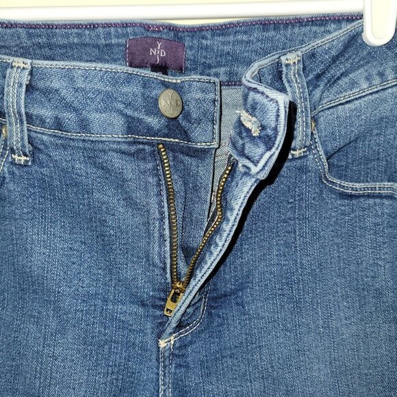 NYDJ Bootcut Jeans Medium Rinse Lift & Tuck Bling Back Pockets Women's Size 12 - Picture 5 of 14